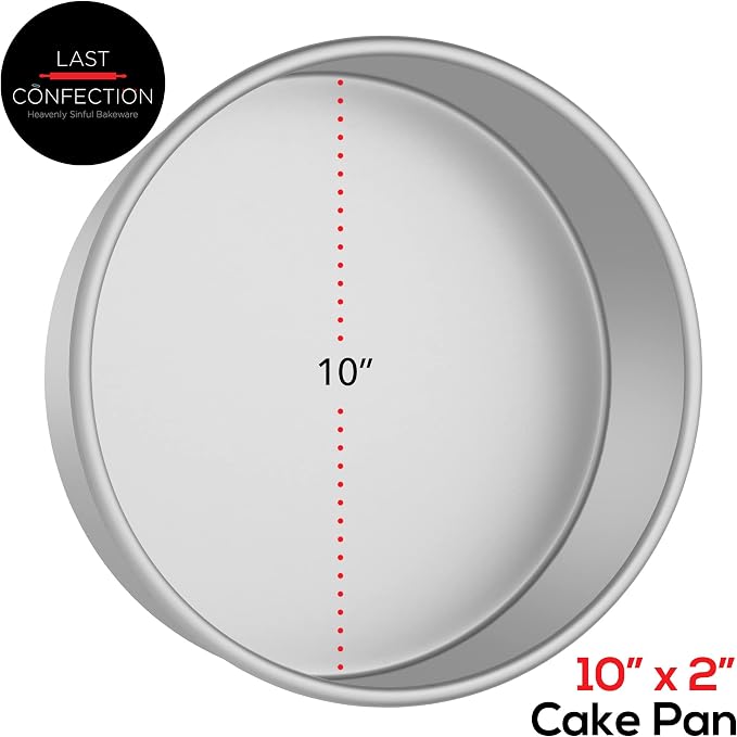10" x 2" Round Cake Pan, Anodized Aluminum Cake Pan Baking Tin Mold, Professional Bakeware