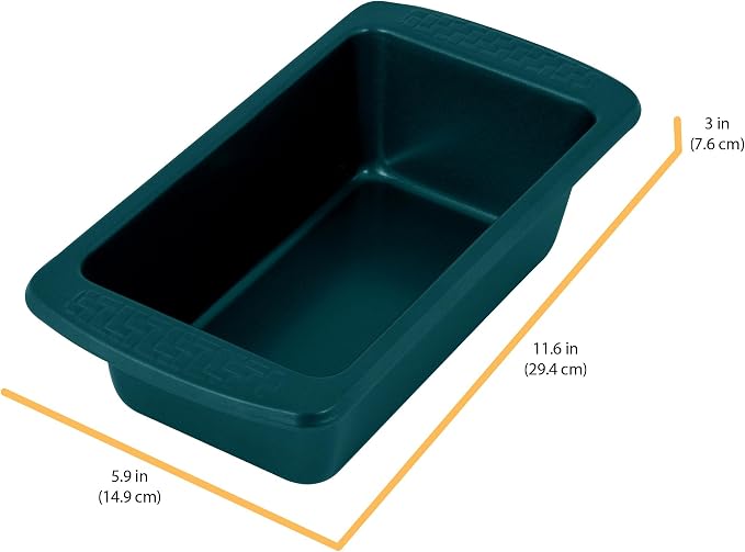 Chicago Metallic Everyday Nonstick Loaf Pan, 9x5 Inch Carbon Steel Bread Pan for Baking, Emerald Green, PTFE and PFOA Free Silicone Coating, Oven Safe to 450F