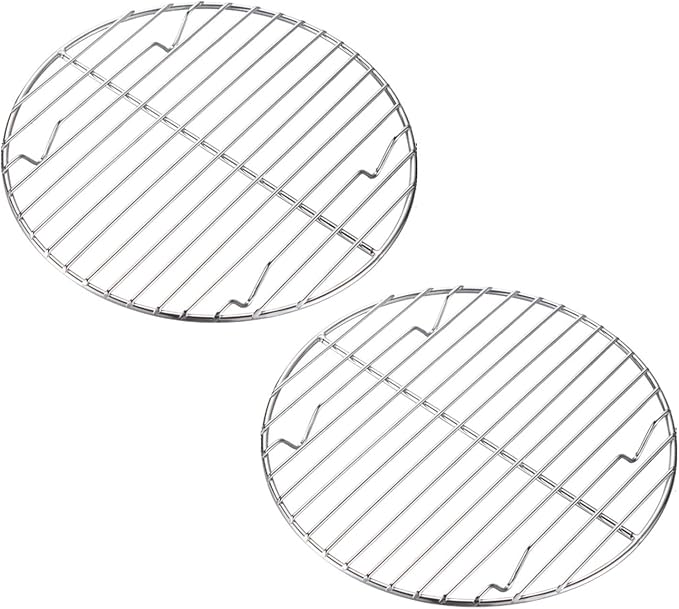 CAMPINGMOON 2pcs Round round cooling rack 304 Stainless Steel Cooking Grid Grill (φ8.3 inches, W21-2P)