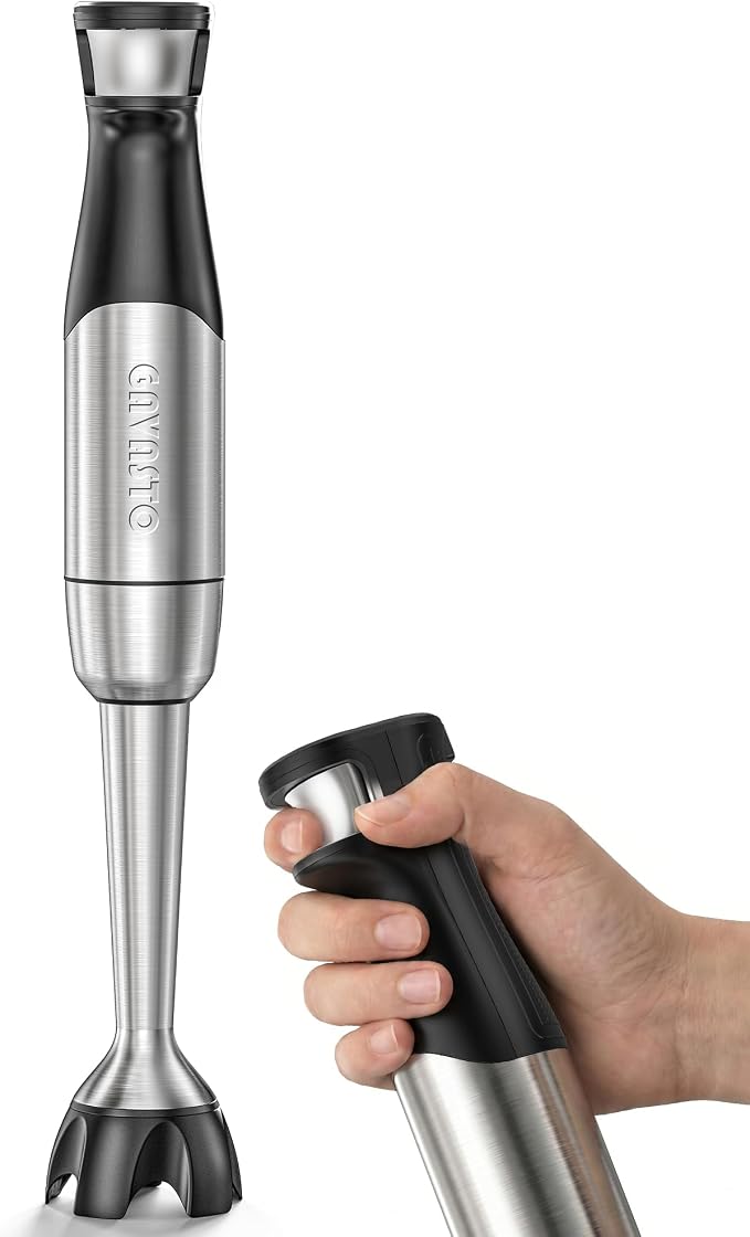 Gavasto Smart Immersion Blender, Hand Blender with Variable Telescopic Blending Rod & Stepless Speed Control, Powerful Handheld Blender with Smart Overload Protection for Smoothies, Puree, Baby Food