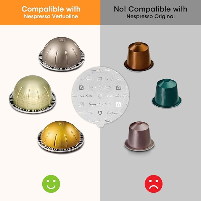 Aieve 220 Pcs Aluminum Foil Seal Lids for Reusable Nespresso Pods Vertuo Compatible with Nespresso Refillable Capsule