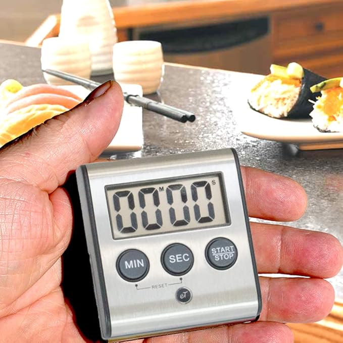 Elegant Digital Kitchen Timer Stainless Steel - Loud Alarm - Model eT-23
