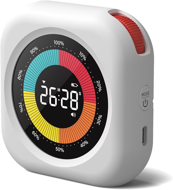 PERSUPER Visual Timer for Kids, Rechargeable 10-Hour Countdown/Up Timer | with 3 Volume Levels, 3 Brightness Display, and Magnetic, Homeschool Study Tool, Large Digital Timers for Classroom, Kitchen