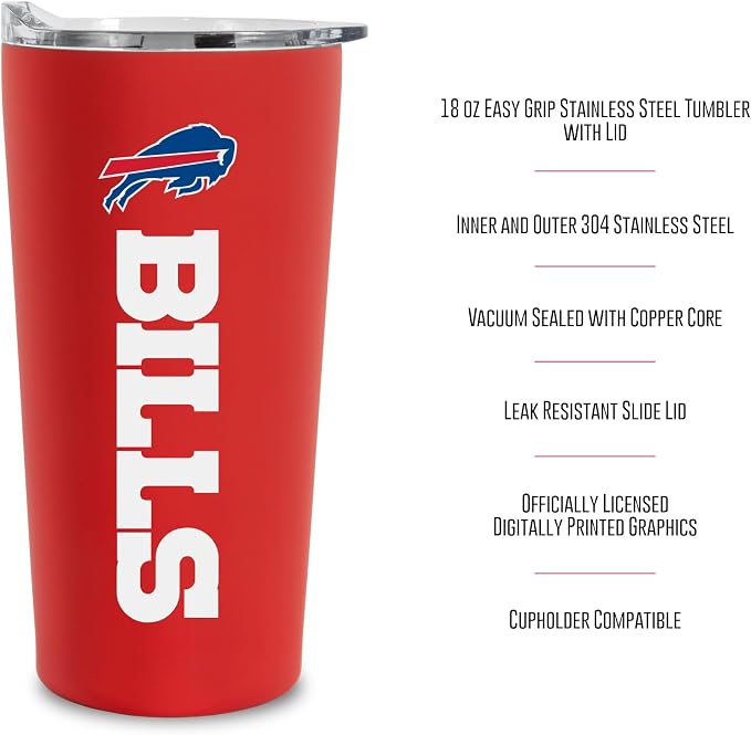 Rico Industries NFL Football Soft Touch, Easy Grip Tumbler