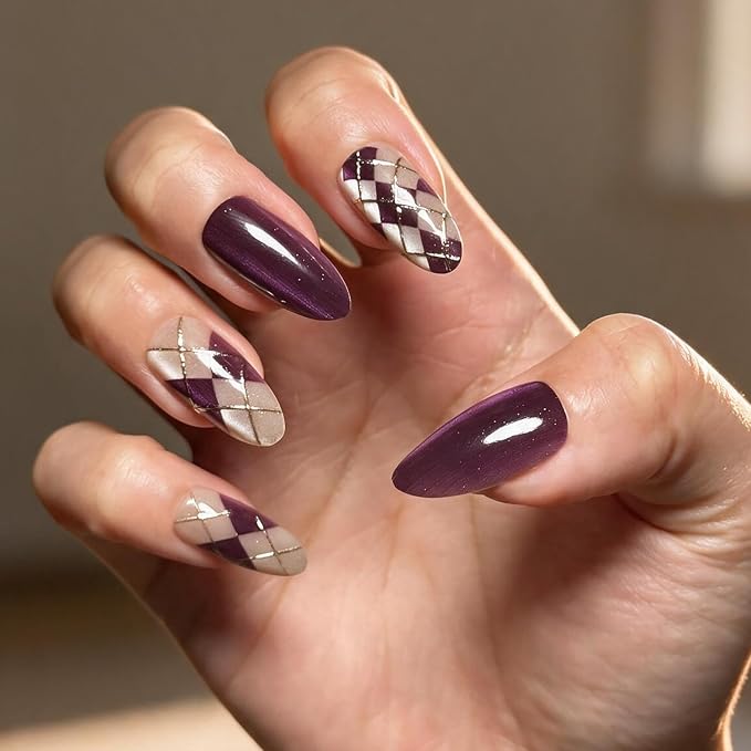 6 Packs (144 Pcs) | Reusable Press on Nails | cute nails | 6-Style Bundle | 12 Sizes | Each Style 24 Pcs | Luxury Chrome & 3D