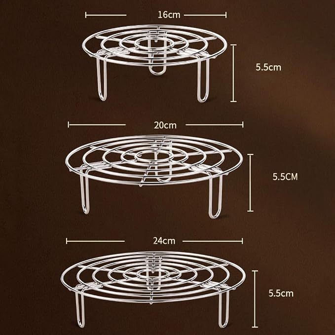 Steam Rack, Heavy Duty Steaming Rack Stand, Stainless Steel Round Steamer Cooling Rack Trivet, Pot Steamer Insert Food Stand, Steaming Cookware Accessories(SIZE:19.5cm/7.68in)