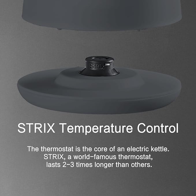 1.5L Electric Kettle Temperature Control,Gray | Double Wall Cool Touch Teapot, Fast Boil, 5 Temperature Control, LED Display, Auto Shut-Off & Keep Warm
