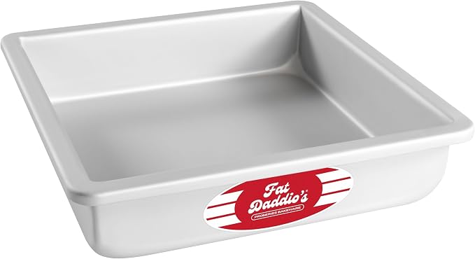 Fat Daddio's PSQ-882 Anodized Aluminum Square Cake Pan, 8 x 2 Inch
