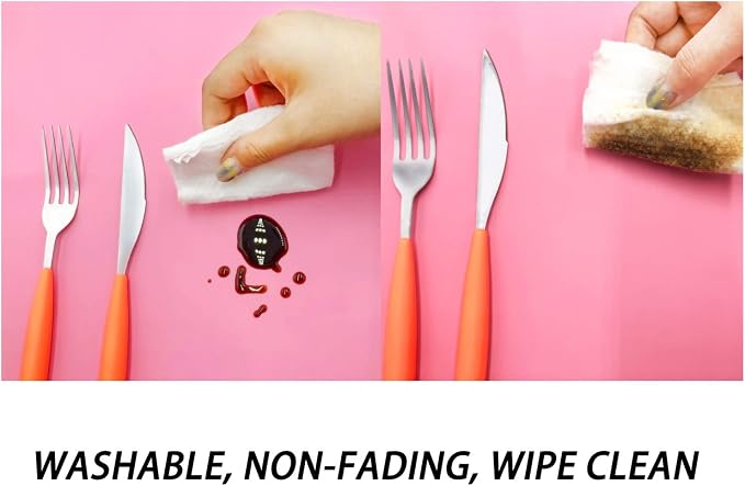 LONGFITE Silicone Baking Mat for Dough Rolling Pastry Fondant Mat Large Nonstick and Nonskid Heat Resistent, Countertop Protector, Dining Table Mat and Placemat (Large, Pink)