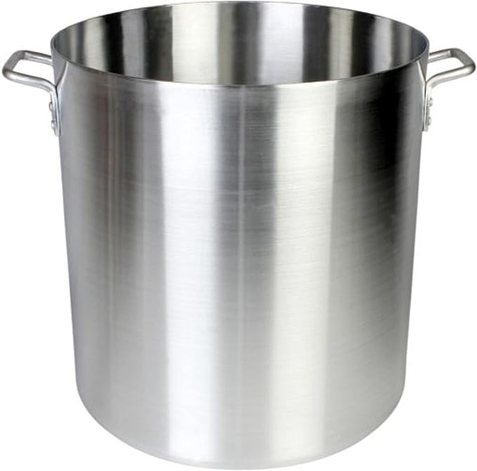 TrueCraftware- 80 qt. Aluminum Stock Pot with Riveted Handles 4mm Thickness- Multipurpose Pot Cookware Large Stockpot Stew For Cooking Simmering Soup Seafood Stock Home Kitchen Restaurant
