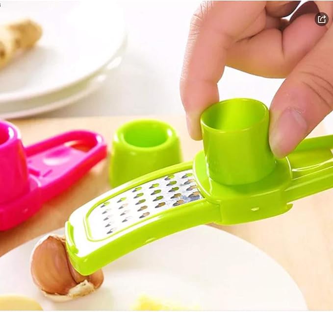 Angel's Peel Lounge Multipurpose Garlic Mincer and Garlic Crusher - Easy Squeeze Clean Garlic Press, Dishwasher Safe Sturdy Tool Compact and Portable Design for Extracts More Paste Per Clove - Green