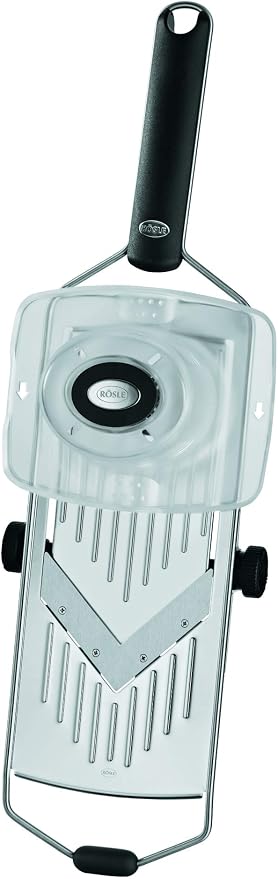 Rösle Stainless Steel Adjustable Vegetable Slicer with Grip, 17.1-inch