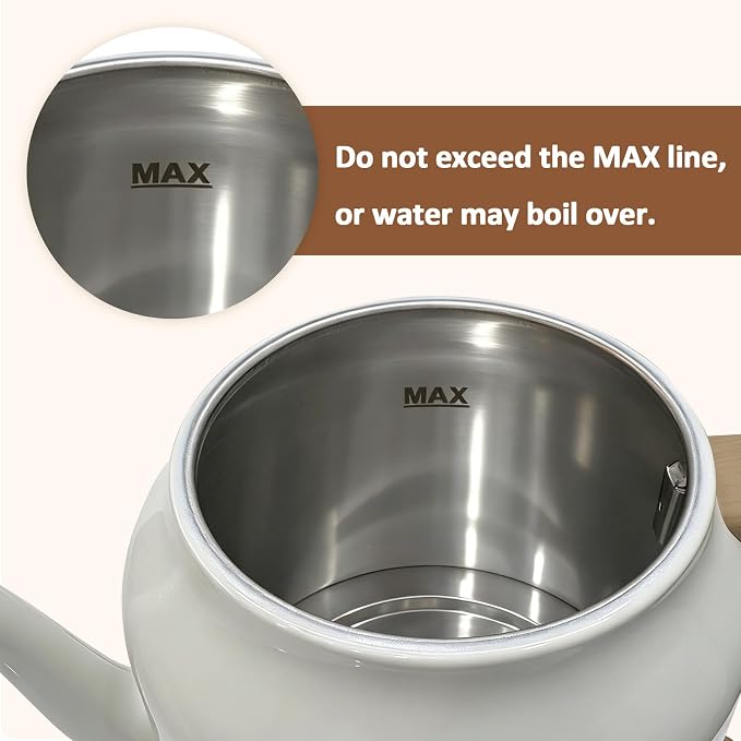 1.2L Electric Gooseneck Kettle with thermometer, Tea Kettle for Boiling Water, Gooseneck Electric Kettle for Coffee & Tea