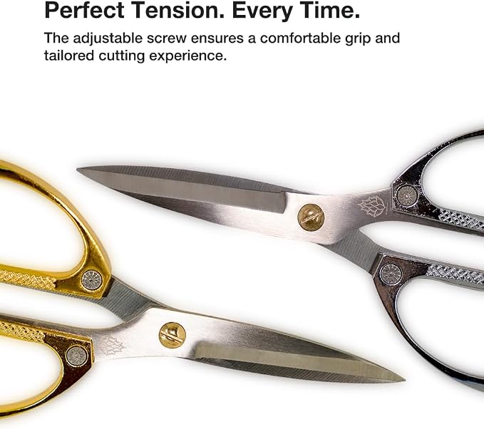 DRAGONFRUITEE All Purpose Kitchen Shear, Scissors for Home, Herbs, Sewing, Crafting and Office Cutting, Stainless Steel Razor Sharp Tip, Ergonomic Metal Handles, 7.5 inch, Silver