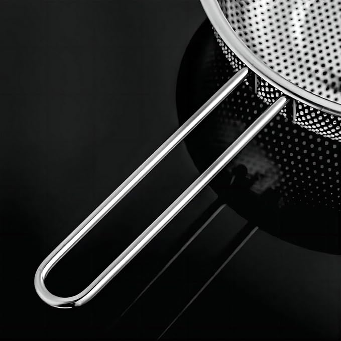 GREATLINK Stainless Steel Basin Colander with Handle Kitchen Strainer, Resting Feet and Colander to Strain, Rinse, Fry, Steam or Cook Vegetables & Pasta & Wash fruits,7.68inch(19.5cm)