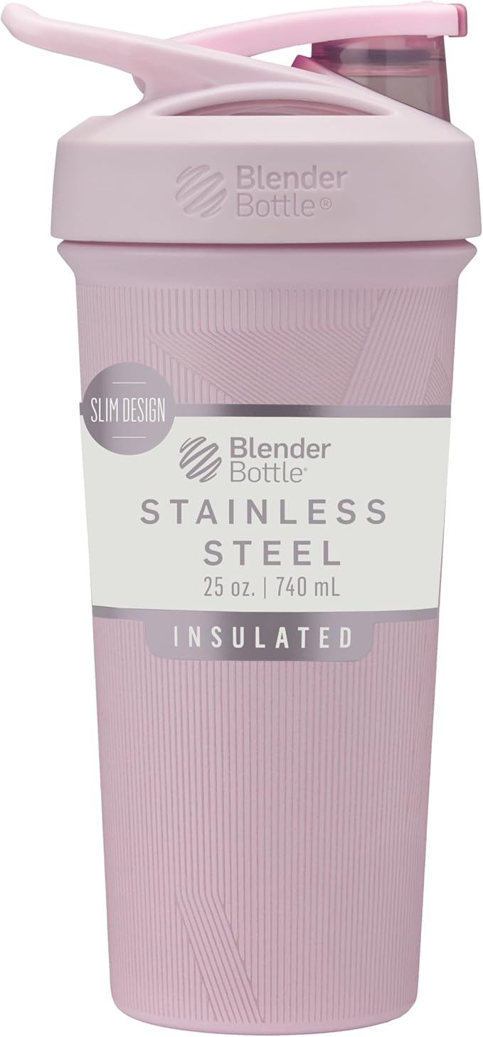 BlenderBottle Sport Sleek Stainless Steel Shaker Bottle 25 oz Stripes