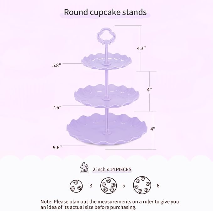 Pack of 11 NWK Cupcake Stand Set with Table Cloth (Colorful) | Includes 3 x 2-Tier & 3 x 3-Tier Cupcake Stands, 4 Appetizer Trays, Plus 1 Tablecloth. Ideal for Parties, Colorful Design