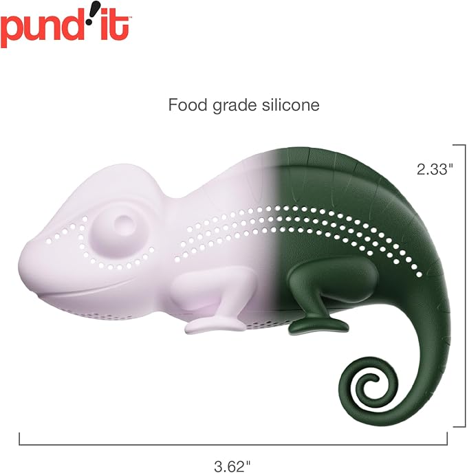 Pund'it Chamomileon Tea Infuser, Cute Color Changing Loose Leaf Tea Steeper | Fun Chameleon Tea Steeper Changes Color While Steeping | Reusable, Dishwasher Safe, Food Safe Tea Accessory | Hangs On Mug