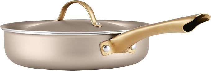 Farberware Radiant Nonstick Saute Pan with Lid, Dishwasher Safe, 2.75 Quart, Champagne