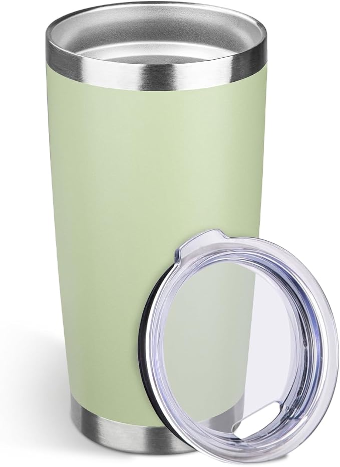 StarSpeed 20oz Stainless Steel Travel Coffee Tumbler,Matcha Green | Travel Coffee Mug,Spill-proof Lid,Double Wall,BPA-free Travel Cups,Insulated Cup Fits Car Cupholders