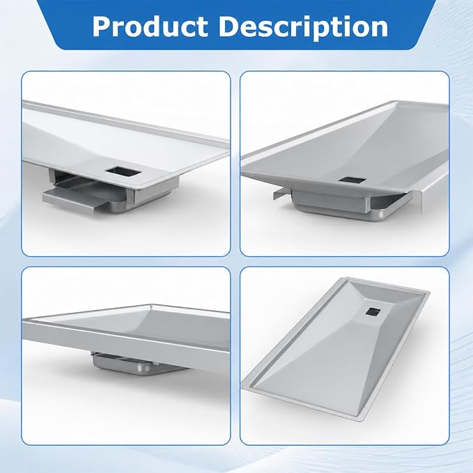 Grill Grease Tray Replacement for Royal Gourmet GD4002T 4-Burner Grill | Enameled steel drip pans. Rustproof, heat-resistant. Catches grease, prevents flare-ups. Smooth drainage, no clogging.