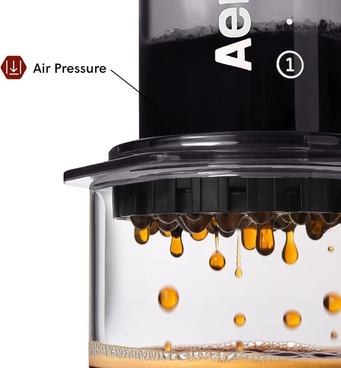 AeroPress Clear Black Coffee Press, French Press, Pour-Over & Espresso Style