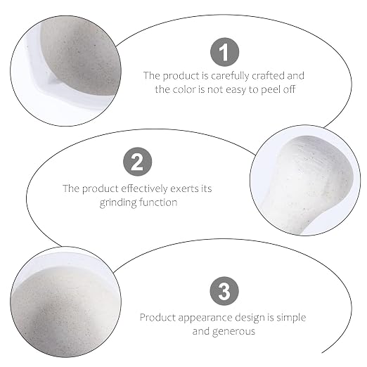 Toyvian Porcelain Mortar and Pestle Set 2 Pack Ceramic Grind Bowl with Ergonomic Pestle for Grinding Spices Garlic Pills and Medicine in Kitchen and Home Use