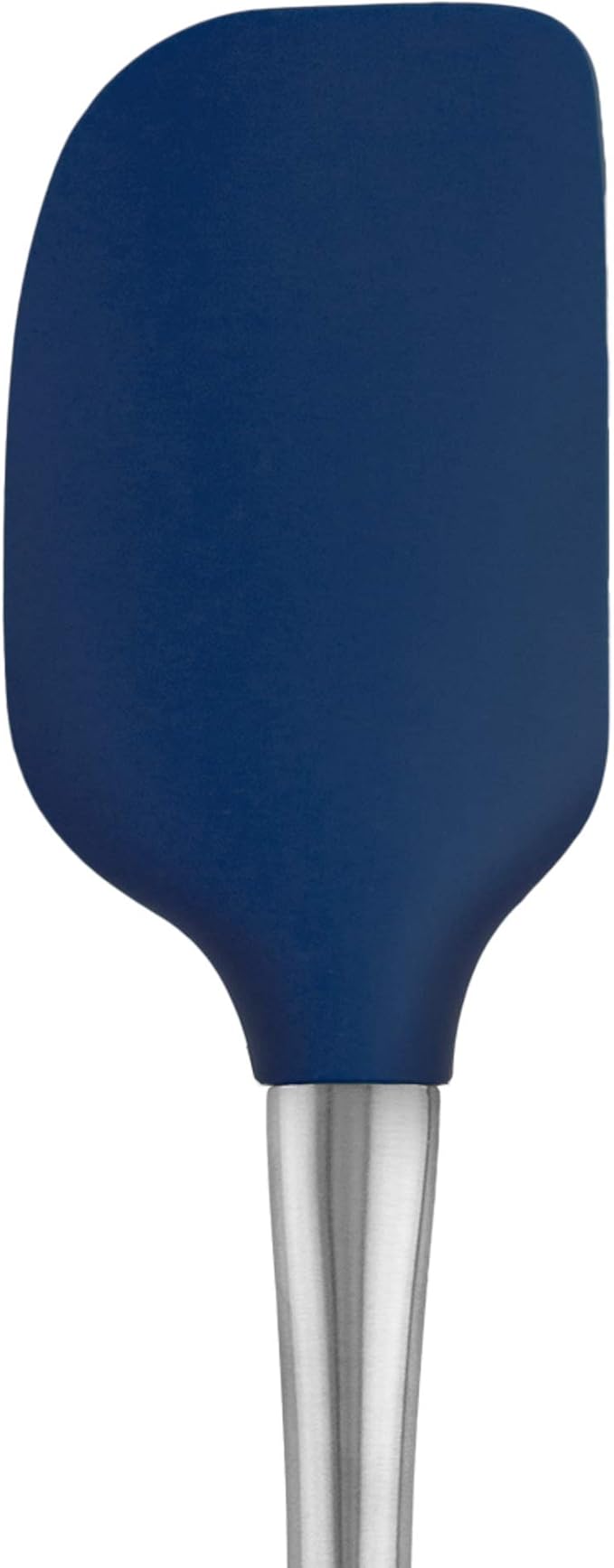 Tovolo Flex-Core Silicone Spatula Metal Handle for Scraping Bowls Mixing and Baking, Dishwasher Safe Heat Resistant Stainless Steel Silicone Spatula for Cast Iron and Nonstick Cookware, Deep Indigo