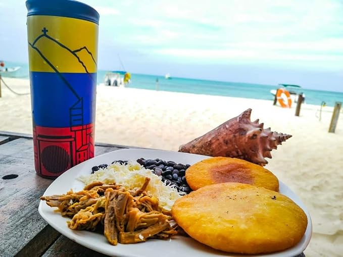 Venezuela Vacuum Insulated Stainless Steel Thermal Travel Mug, 16 oz, Easy Clean, Flip leak Proof Lid Venezuelan Flag