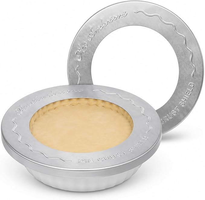 Mrs. Anderson's Baking Individual Pie Crust Protector Shields, Set Of 2, For Mini Pies And Pot Pies, Fits Up To 5-Inch Pie Plates, Prevents Over-Browning And Spills