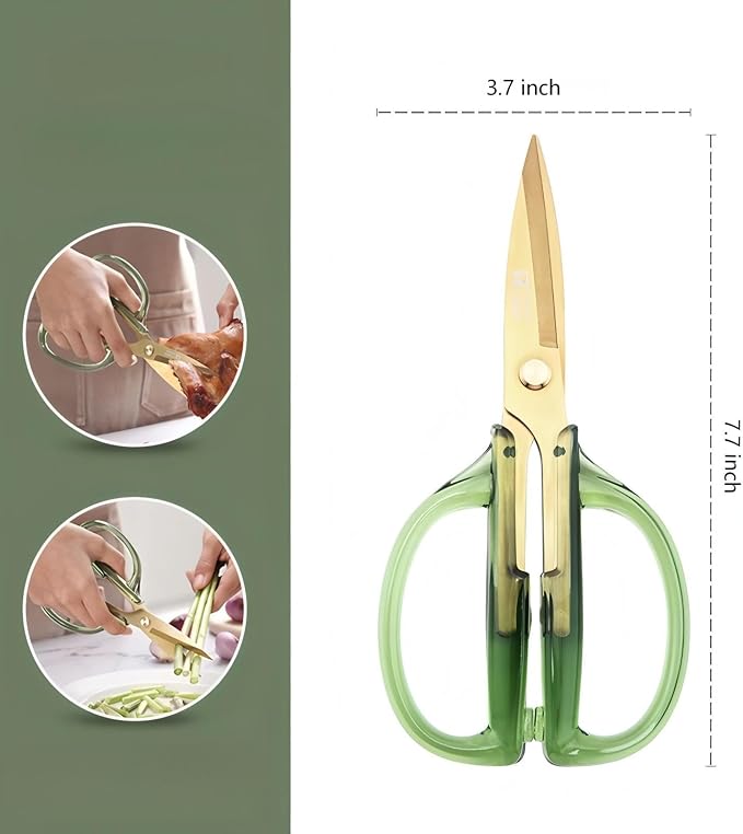 Kitchen Shears Scissors&Sharp Scissors, ARCHIKING 7.7inch Cooking Scissor-Meat and Poultry Shears, Dishwasher Safe, Acrylic Handel Scissors All Purpose Stainless Steel Utility Scissor