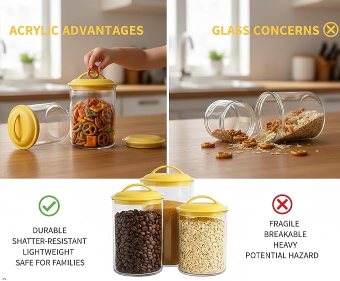 Food Storage Containers, BPA Free Airtight Canisters for Cereal, Pasta, Sugar, Coffee, Flour, Cookies, Loose Tea, for Kitchen Organization, Set of 3 by Reston Lloyd, Indigo