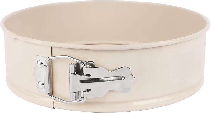 David Burke 9" Springform Pan – Carbon Steel Cheesecake Mold with Removable Bottom, Oven Safe, PFTE & PFOA Free – Cream