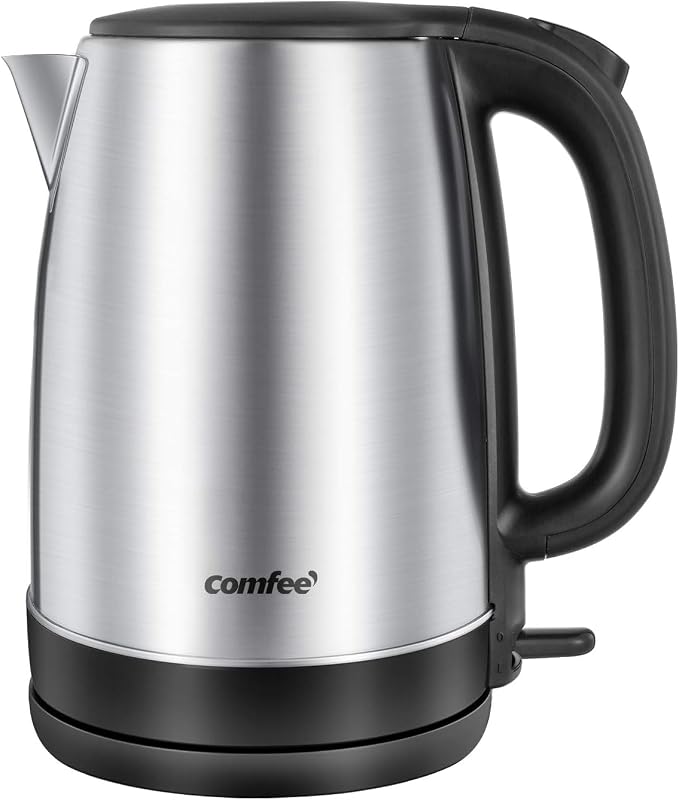 COMFEE' 1.7L Stainless Steel Electric Tea Kettle, BPA-Free Hot Water Kettle Electric with LED Light, Auto Shut-Off and Boil-Dry Protection, 1500W Fast Boil Electric Kettle (Pack of 6)