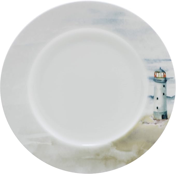 Mikasa Seaside Coastal Bone China Lightweight Chip Resistant 12 Piece Dinnerware Set, Service for 4