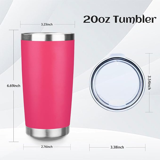 StarSpeed 20oz Stainless Steel Travel Coffee Tumbler,Peach Red | Travel Coffee Mug,Spill-proof Lid,Double Wall,BPA-free Travel Cups,Insulated Cup Fits Car Cupholders