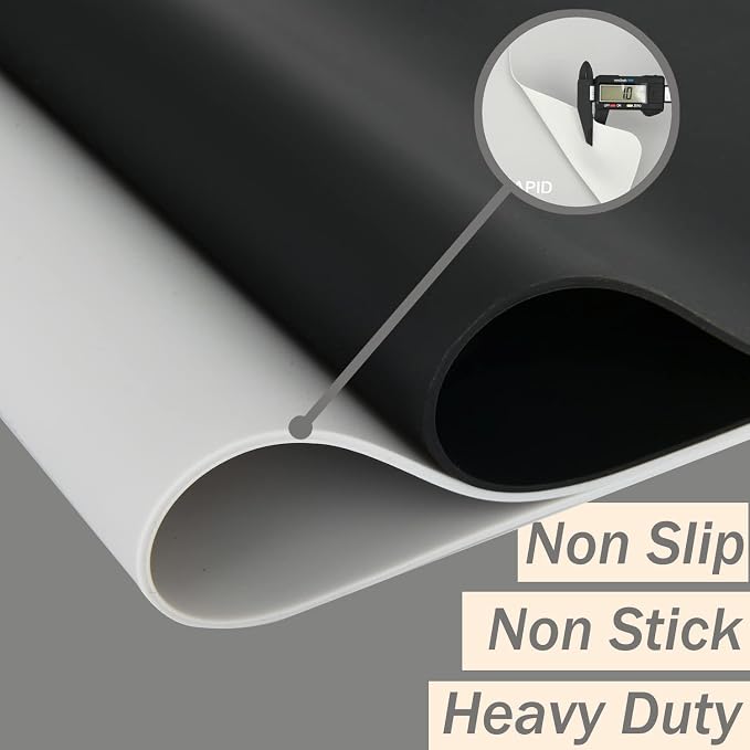 Extra Large Silicone Mat Kitchen Counter Heat Resistant Table Mat 36" x 24" | Place Mats, Countertop Protector , Thick Placemats Washable Silicone Mats for Kitchen Counter Dining Table Mat , Grey , Sapid