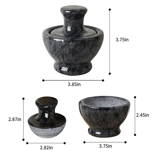 Marble Mortar and Pestle Set for Grinding Herbs Spice Pills Seeds Guacamole Garlic and Ginger Stone Grinder Seasoning Crusher Elegant and Cute Kitchen Tools
