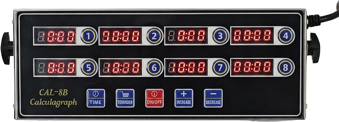 8 Channel Precision Kitchen Timers for Cooking, Commercial Kitchen Timer Restaurant Kitchen Supplies, Stainless Steel Digital LED Chef Cooking Timer, Reminder Function,Drillable wall mounting