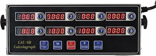 8 Channel Precision Kitchen Timers for Cooking, Commercial Kitchen Timer Restaurant Kitchen Supplies, Stainless Steel Digital LED Chef Cooking Timer, Reminder Function,Drillable wall mounting