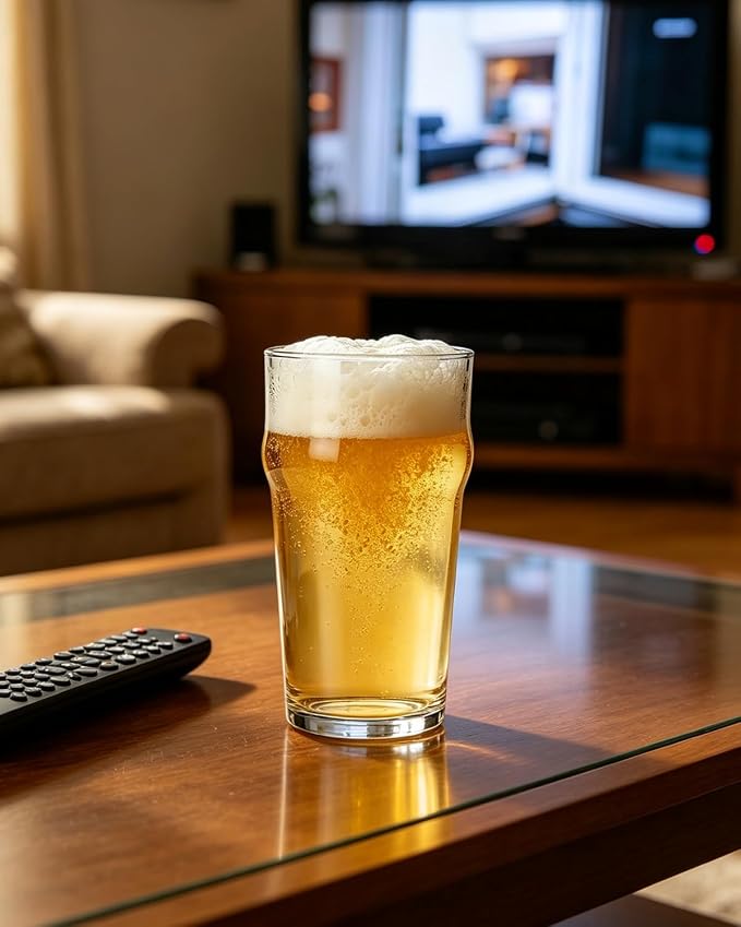 LUXU Pint Glasses,20oz British Beer Glass,Easy to Stack Beer Glasses | Drinking Glasses Made for Cold Beverages,2pc Beer Glass,Pilsner Glasses,IPA Beer Glass. Glassware Beer Cup,Beer Gifts for Men