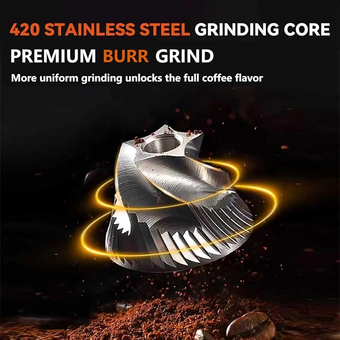 Sigbot Electric Coffee Bean Grinder, Cordless Burr Grinder for Travel | USB-C Rechargeable, Portable, 38 Grind Settings, 420 Stainless Steel Conical Burr, Single Dose for Home Use, Office, Camping
