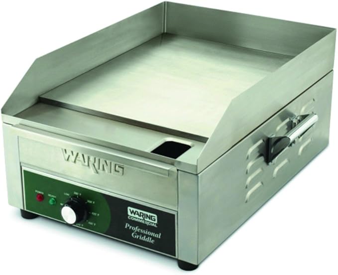 Waring Commercial WGR140 120-volt, 14-Inch Electric Countertop Griddle, Silver
