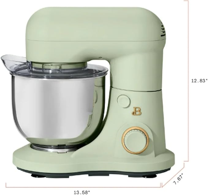 3.5 Qt Stand Mixer, with Flat Beater, Dough Hook, Whisk (Sage Green)