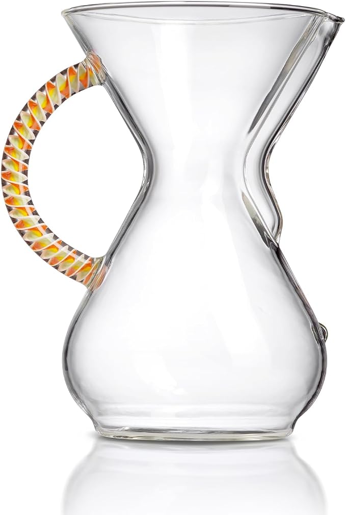 Chemex Pour Over Coffee Maker, Twisted Glass Handle, 6 Cup 30 oz, Citrus | Colored Statement Glass, Borosilicate, Uses Bonded Filters, Sediment-Free Brew