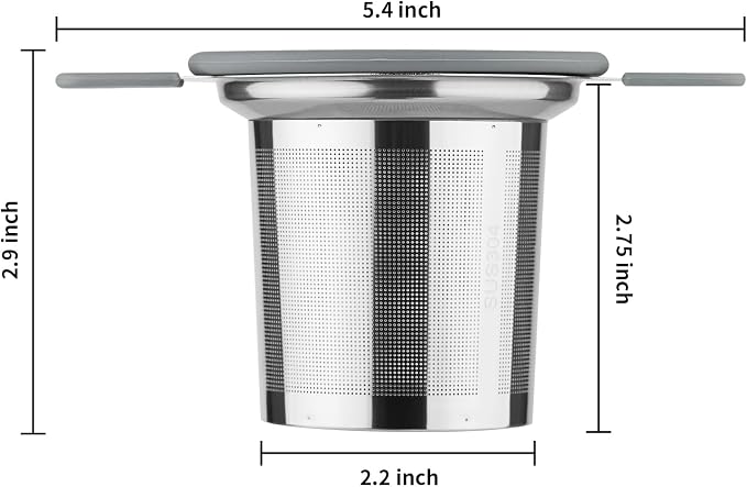 Ohtomber Stainless Steel Fine Mesh Tea Infuser for Loose Leaf Tea | Heat Proof Handles for Safe Grip, Fits Teapots Mugs & Cups, Rust Resistant, Easy to Clean, Versatile Tea Strainer & Diffuser