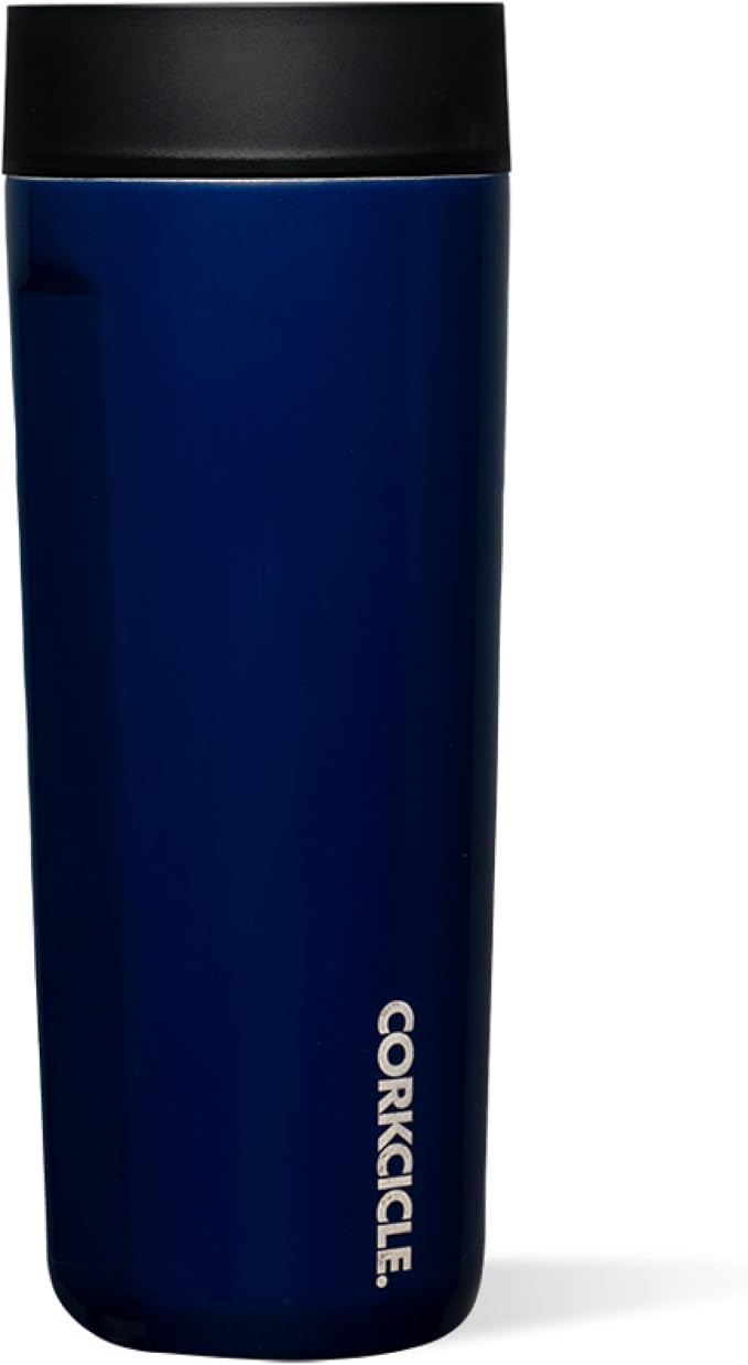 Corkcicle Commuter Cup Travel Mug - Insulated Coffee Mug with Lid - Keeps Drinks Cold 18 Hours - 360° Spill-Proof Sip Lid - Holiday Gift - Great for Gifting Warmth - 17 oz - Midnight Navy