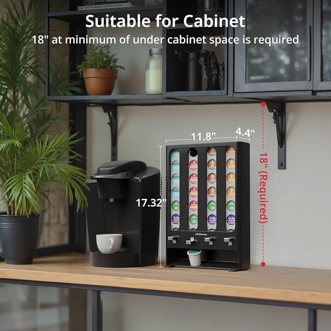 K Cup Holder Creative Coffee Pods Storage Stand Vending-Style K Pod Dispenser K Cup Organizer for 28 Pods