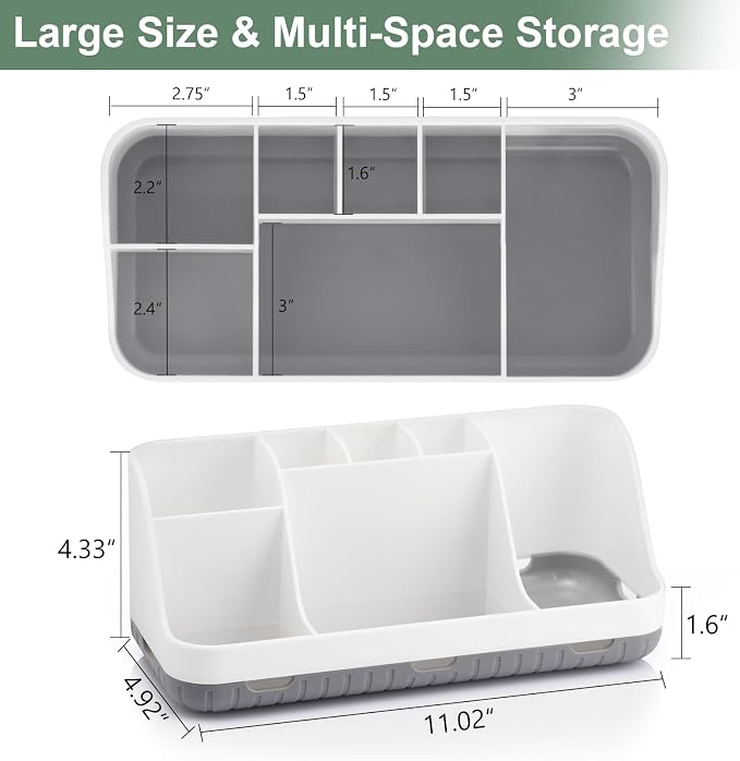 GFWARE Toothbrush Holders for Bathrooms Countertop Organizer - Kids Electric Toothbrush and Toothpaste Holder Detachable 7 Slots Tooth Brush Organization Bathroom Accessories Storage Vanity, White | Detachable Kids Electric Toothbrush and Toothpaste Ho...