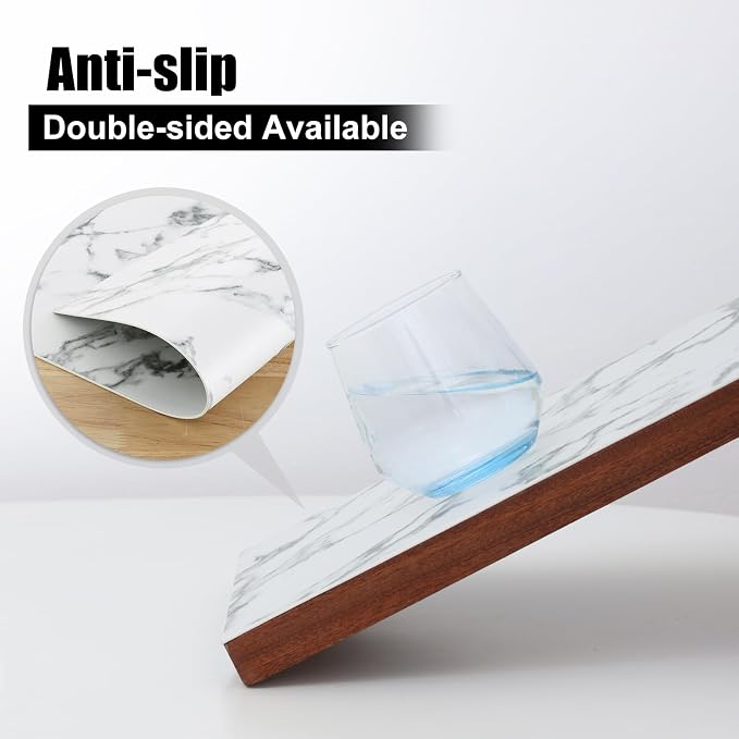 Homaxy PU Faux Leather Placemats for Dining Table, Set of 4, Marble | Waterproof Wipeable Washable Table Mats, Easy to Clean Anti-Slip Place Mats, 11.8" x 17"